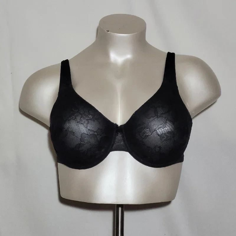 Serenada Lady Lace Semi Sheer Seamless Underwire Bra 40C Black NEW WITH TAGS!