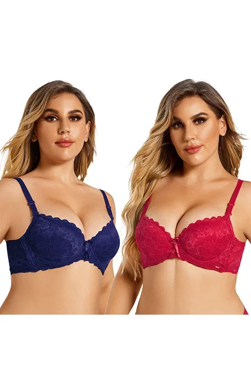 Lace Sexy Underwire Lingerie Top Plus Size Two Pieces