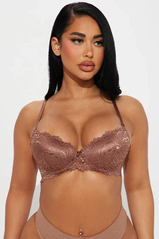 Showing Off Extreme Push Up Lace Bra - Chocolate