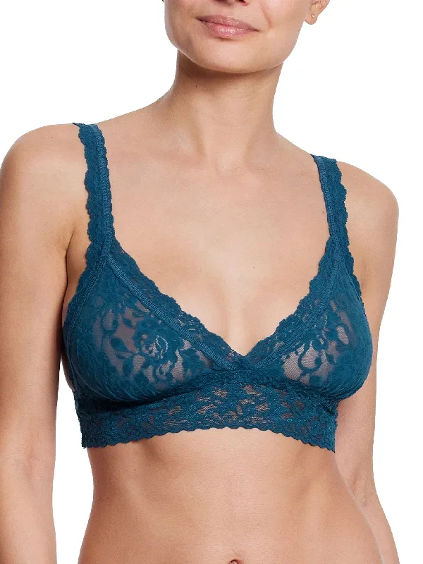 Signature Lace Crossover Bralette Riviera Blue