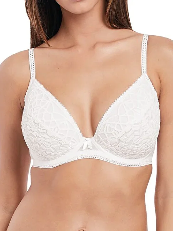 Soiree Lace Plunge Bra - White