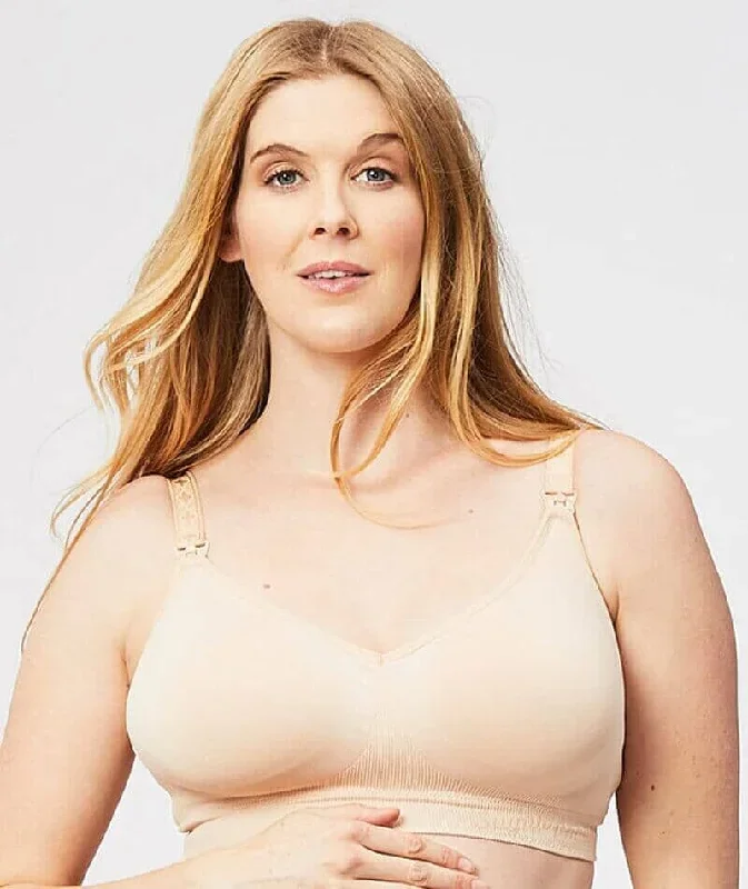 Cake Maternity Popping Candy Fuller Bust Seamless F-Hh Cup Wire-Free Nursing Bra - Nude