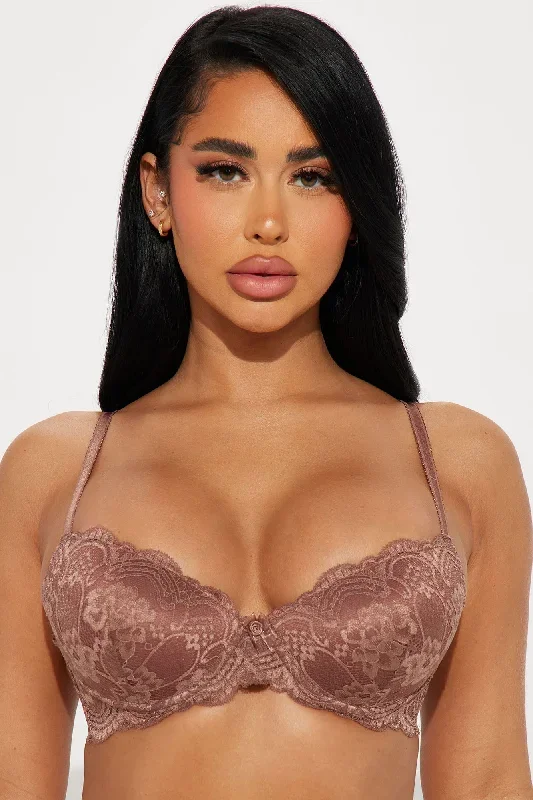 Sweet Fantasy Extreme Push Up Lace Bra - Chocolate