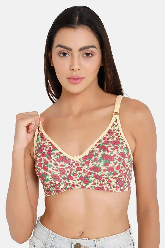 High Coverage Non-Padded Non-Wired Intimacy T-Shirt Saree Bra - ES02 - Prints