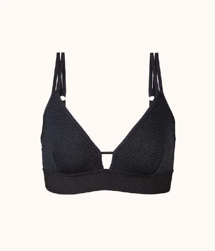 The Deco Mesh Bralette: Jet Black