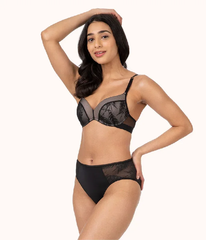 The Smooth Lace High Waist Bikini: Jet Black