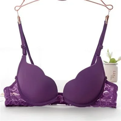 three-quarters3-4-cup-underwear-gather-sexy-push-up-bra-silicone