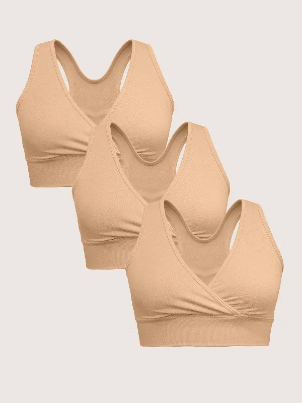 Wash Wear Spare French Terry Nursing Bra Pack | Beige