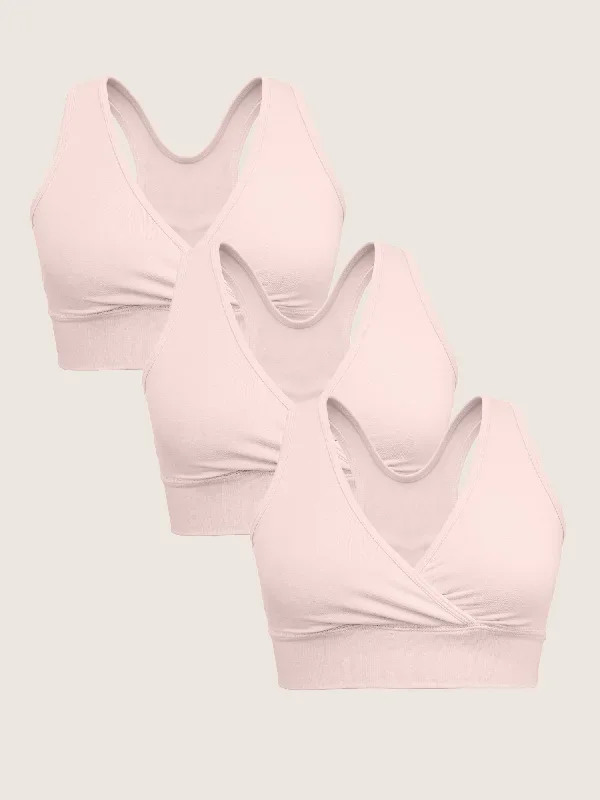 Wash Wear Spare French Terry Nursing Bra Pack | Soft Pink